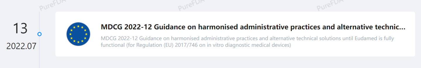 文章配图:重磅更新 | 欧盟发布MDCG 2022-12,EUDAMED完全运行前,有关IVDR要求的替代解决方案!