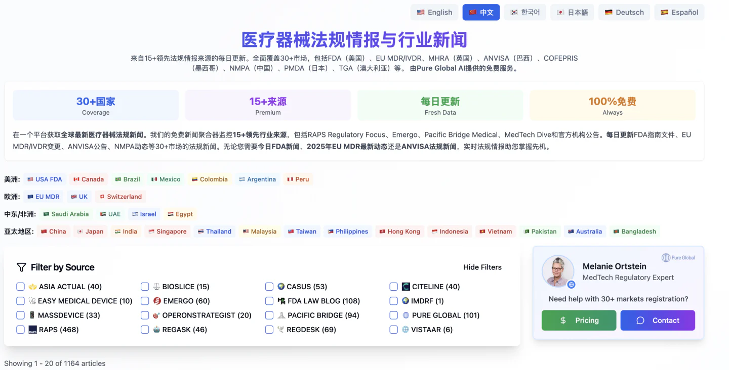 文章配图:告别信息焦虑:我们用 AI 聚合了全球 30+ 市场的法规情报,全部免费开放