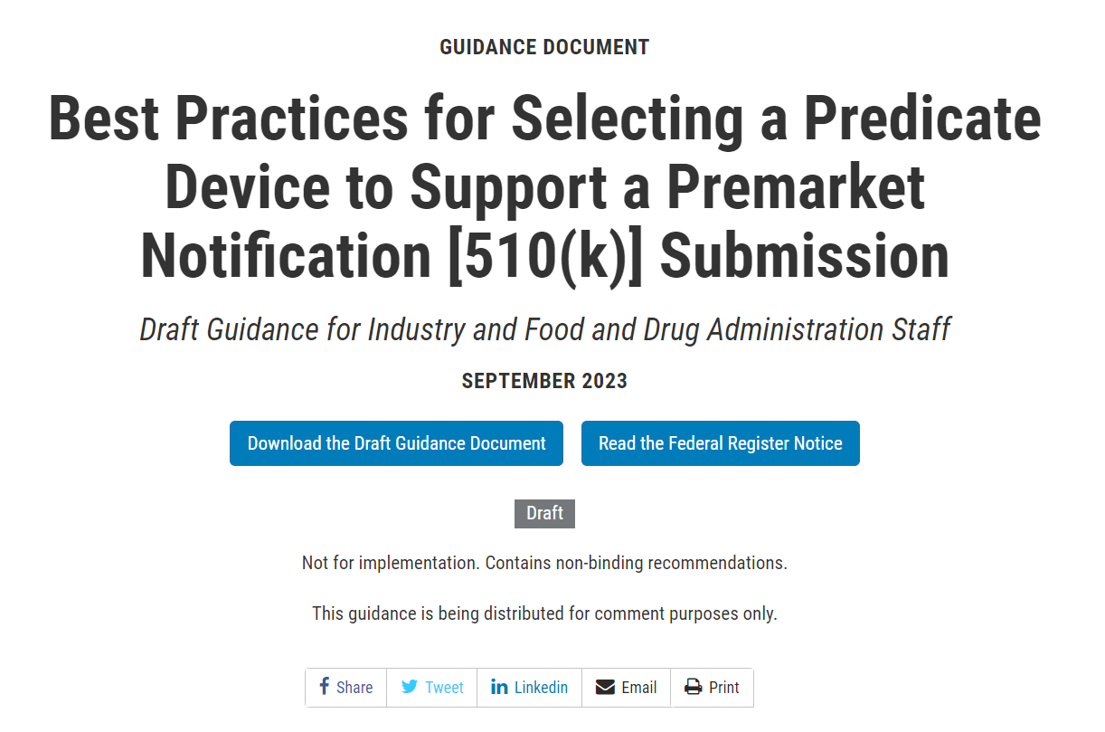文章配图:专家解读 I FDA 510(K) 比对器械如何确定