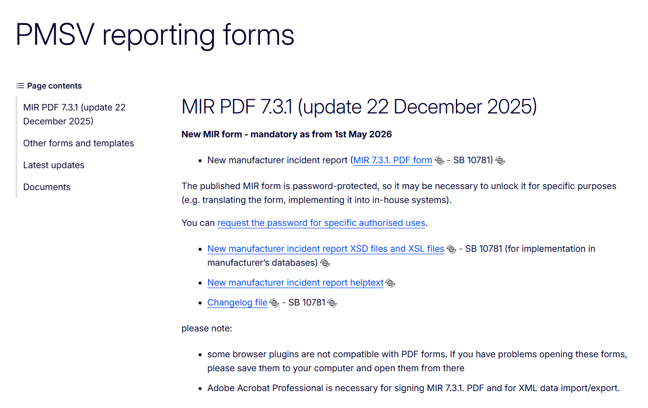 文章配图:欧盟MDR/IVDR合规新动态:MIR表格7.3.1版更新解读