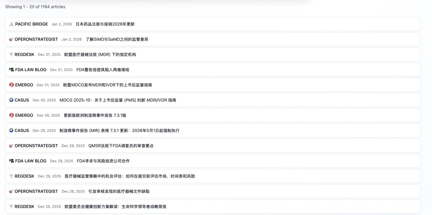 文章配图:告别信息焦虑:我们用 AI 聚合了全球 30+ 市场的法规情报,全部免费开放