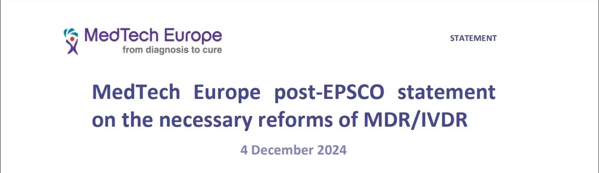 文章配图：MedTech Europe于EPSCO会议后发布重磅声明：加速MDR和IVDR改革，保障欧洲医疗创新与安全